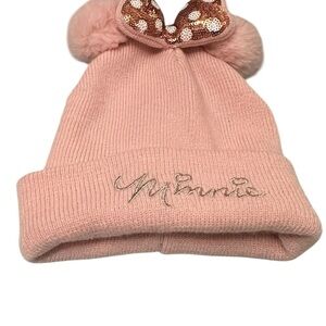 Disney Pink Minnie Mouse Hat with Sequin Bow
